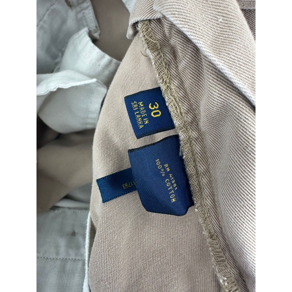 Polo Ralph Lauren Mens Classic Fit 9" Chino Shorts Tan Khaki Cotton‎ Size 30 - Picture 5 of 8